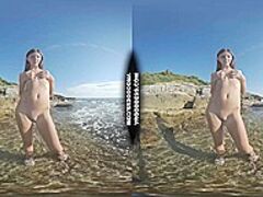 Large Boob Femdom-Goddess Rebeka Ruby Vacation Slender Dipping In The Sea Widen Open Axe Wound Muff Closeups