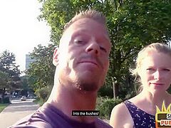 Outdoor public German dilettante acquires drilled by sex date