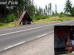 Coarse Sex In Sexy Cougar In A Leopard-print Suit Was Caught With A Younger Chap At The Bus Stop