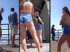 Adorable Little Woman In Shorts Teasing Studs