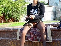 Legal-age Stepmother Demonstrates Publicly Her Natural Milk Shakes And Masturbates Slit