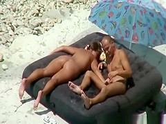 Pair fucking in air mattress