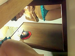 Brunette Hair angel trying recent underclothes