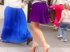 Upskirt look below mother i'd like to fuck's purple petticoat