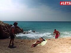 Ebon Legal Age Teenager eighteen+ Enticed And Screwed At The Beach - Noe Milk And Antonio Ross