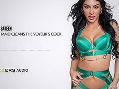 Sexually Excited Maid Cleans The Voyeur's Wang With Queenie Sateen - Brazzers
