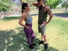 Jog By Trio Pick Up With Xander Corvus, Sofi Ryan, Nina Diaz - Brazzers