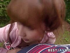 Indecent Jap legal age teenager Anna Anjo gives oral stimulation job in outdoor getting off episode, uncensored XXX JAV!