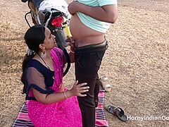 Indian Wife Outdoor Irrumation Licking Fingered and Drilled