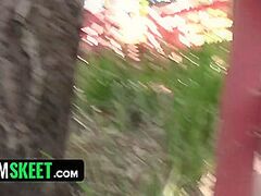 Lewd Playgirl Riley Momsen Undresses Her Garments and Takes Thick Knob in The Woods - Team Skeet