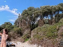 Beach Day Afternoon With Gabriela Lati And Dora Playing Games Nude Outdoors Eating And Fingering