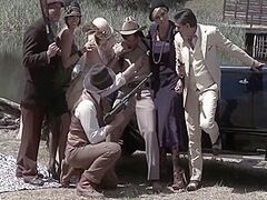 Outdooor Group-Sex 12 Min With Amber Rayne, Johnny Castle And Hannah West