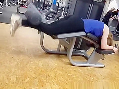 Honey in dark sports panties exercising