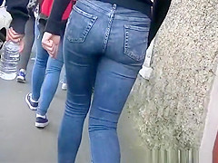 Legal Age Teenager in taut jeans panties and dark leggings