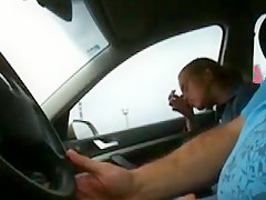 Car oral sex ends with CIM and spitting