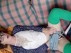 Punky sister spied as this babe fingers away