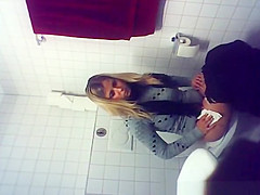 Hawt golden-haired peeing on hidden livecam