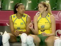 Brazilian volleyball players cameltoes and hot butts