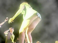 Upskirt of a dancing gal