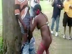 Dark hookers make specie on a day at the public park