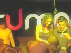 Fortunate dude sucks the mangos of a sweetheart at the bar