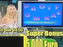 Smokin' sexy Italian golden-haired teases with her wobblers live on TV
