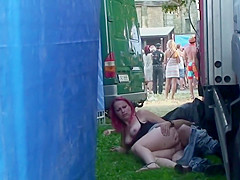 Drunk punks caught copulating outdoors behind 2 trucks