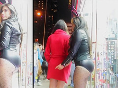 Seductive bunny with a massive a-hole wears indeed short latex panties