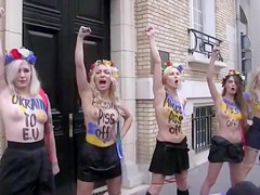 Nude pissing stunt is hot form of political protest