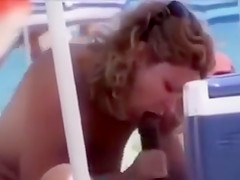 Aged wife filmed in secret when cheating on her husbang with a big dark knob