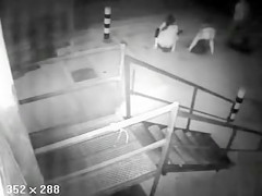 2 drunk angels receive caught on security web camera pissing actually hard
