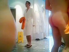 Undressed bodies on hidden camera at spa