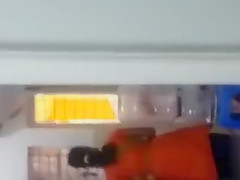 Jerking my darksome penis in front of her