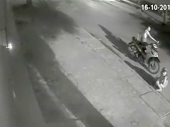 Scooter hotties urinating in public