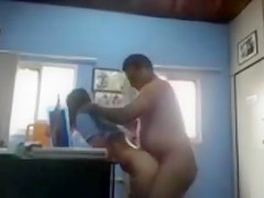 Suave secretary has from behind sex with the obese boss