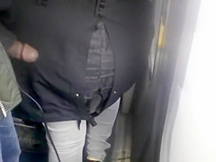 Touching her curvy a-hole with an erected knob