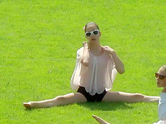 Gymnastic gals warming up