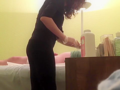 Hidden livecam discloses a wax slaver giving cook jerking to lustful client