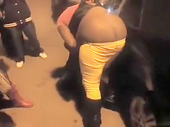 Nude chocolate asses in the female street fight