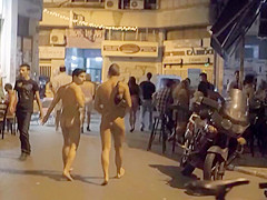 I enjoyed walking around the city with my ally absolutely nude