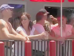 Eager people flashing their booties to the educate