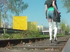 Incredible non-professional Solo Cutie, Outdoor sex movie