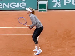 Leggy tennis chick practices in constricted spandex panties