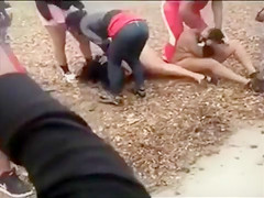 Darksome chicks bare and beaten by bad harlots