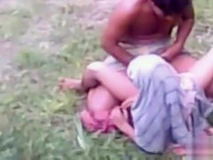 Indian cutie drilled in the grass by hopeless boy