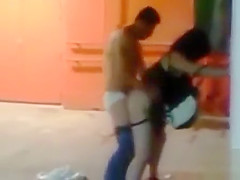 Lewd paramours copulate from behind in an alley