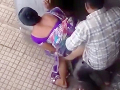 Public from behind quickie with an Indian gal