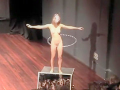 Exposed Hula Hooping performance art with a Czech playgirl