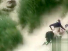 Voyeur sex in the dunes on a breezy day