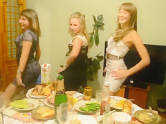 3 agreeable lasses receive truly eager at a party